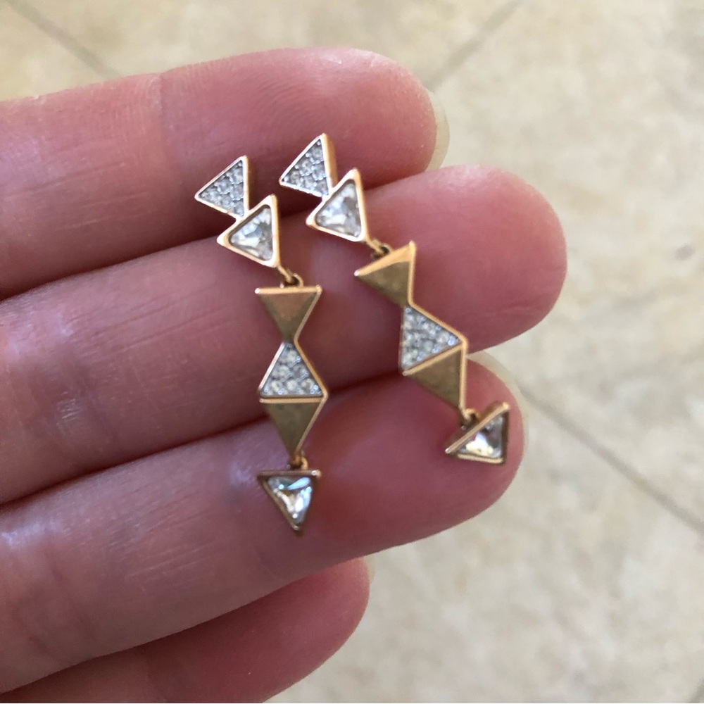 Swarovski Gold Toned Dangle Earrings